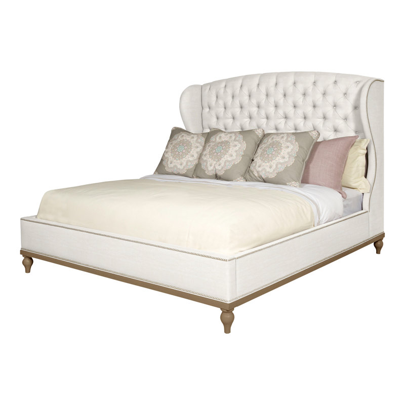 Emma Queen Upholstered Panel Bed, Navajo, Yes, Nadia Parchment