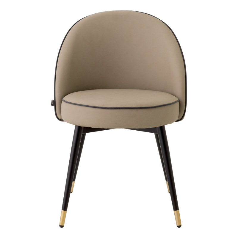 Cooper Upholstered Dining Chair, Black/Brass/Gray/Beige
