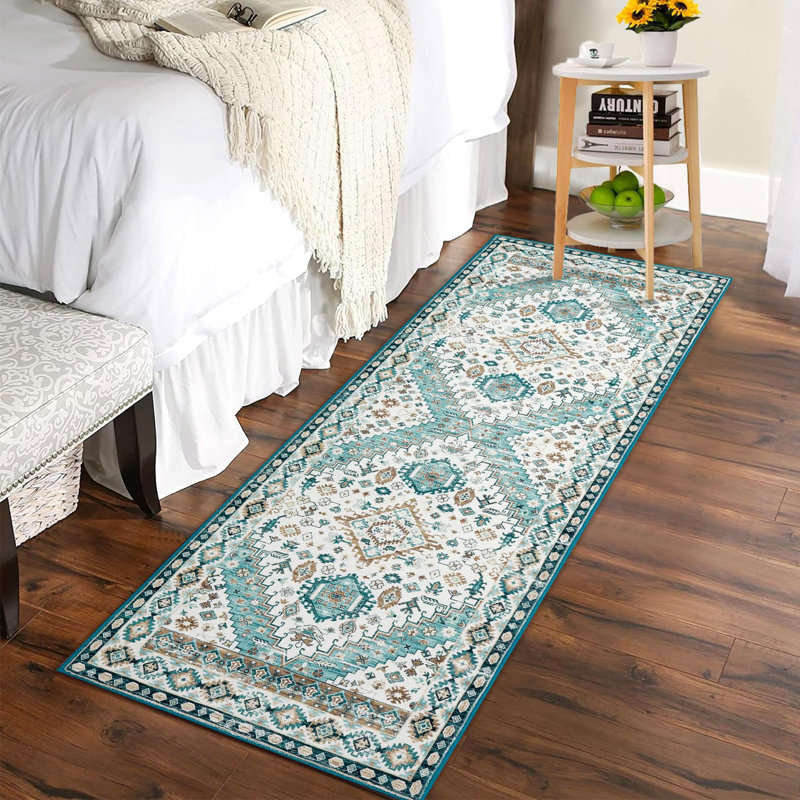 Machine Printed Area Rug, Rectangle 80 x 150 cm, Green