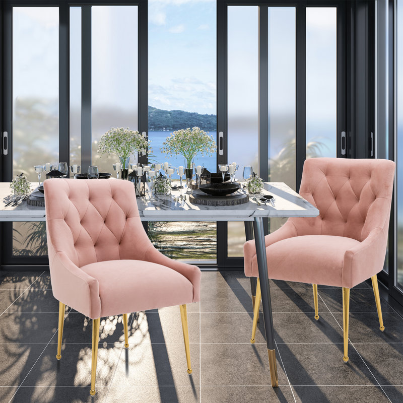 Chaise rembourrée en velours Sandstrom, Rougir