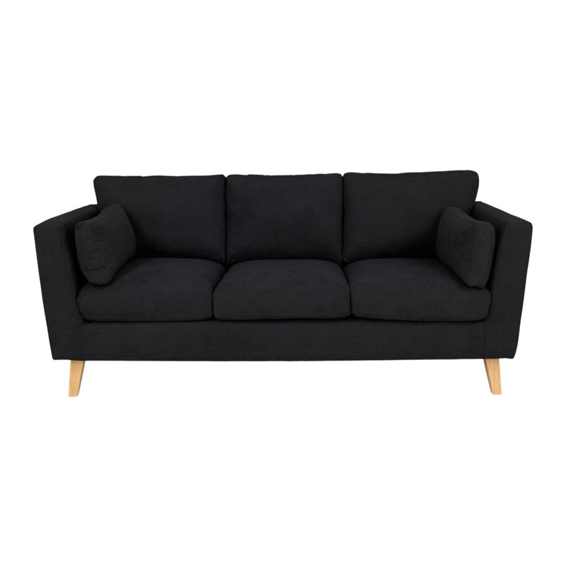 3 Seater Sofa & Chaise, Black