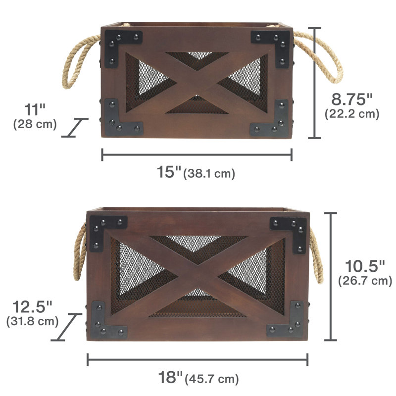 Nesting Wooden Storage Crates