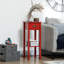 Table d'appoint rouge à deux tiroirs, extrémité étroite, idéale pour le salon et la chambre. Offre un espace de rangement supplémentaire pour magazines, livres, plantes et photos. Son élégance s'harmonise avec tous les styles. Fabriqué en [matériau manquant]. Stable et résistante au basculement.
