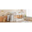 Lit simple superposé simple avec 4 tiroirs et 3 tablettes - blanc
