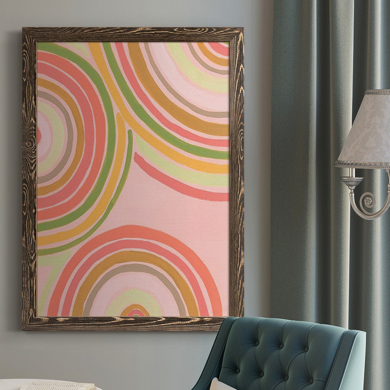 Abstrait arc-en-ciel I - reproduction d'un seul cadre photo sur toile, Noyer, H 43,5 po x l 31,5 po x P 1 po