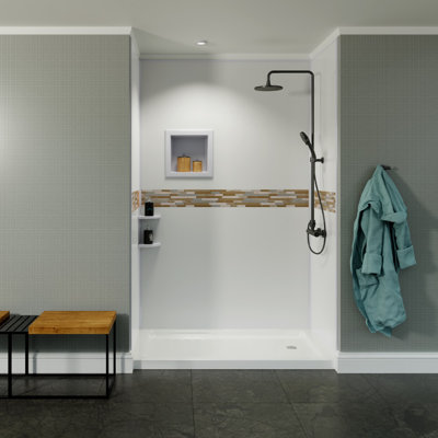 Paroi de douche à trois panneaux H 96 po x P 48 po