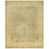 Oushak Oriental Hand-Knotted Wool Soft Green/Ivory Area Rug