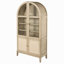 Vitrine vitrée à 4 portes en canne de chêne beige
