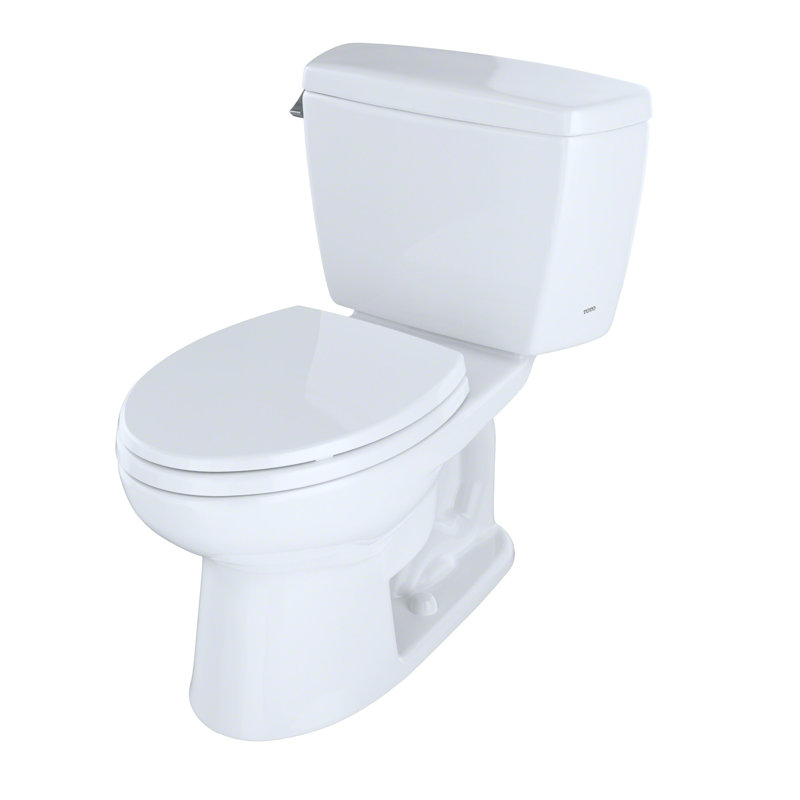 Eco Drake® Two-Piece Elongated 1.28 GPF Toilet With Toilet Seat, Wax Ring and Toilet Mounting Bolts