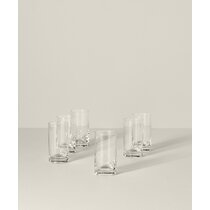 Dingerjar 20 OZ Glass Cup Set of 6, Elegance Modern