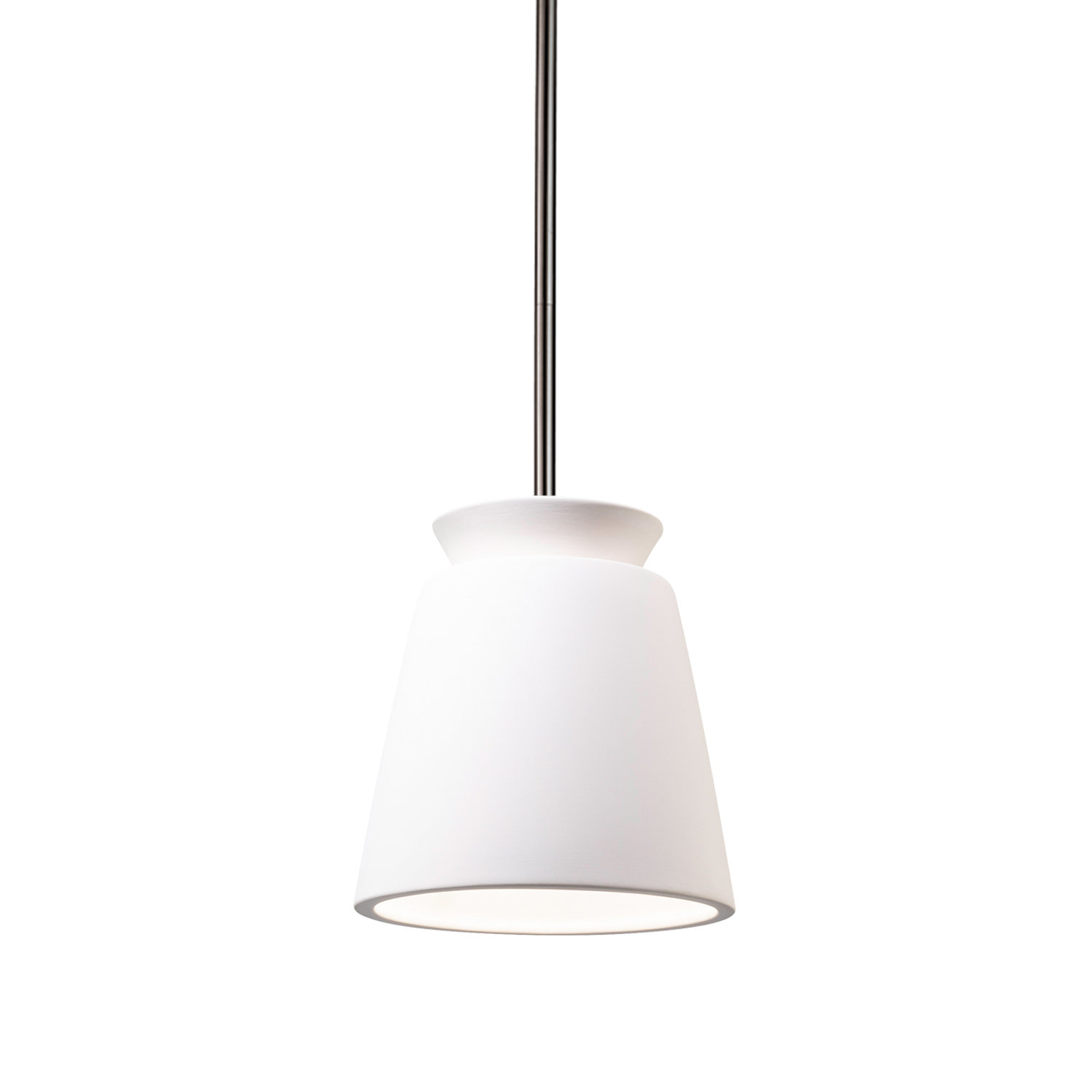 Logan Dimmable Cone Pendant, Brushed Nickel, Bisque, Incandescent (Not Included)