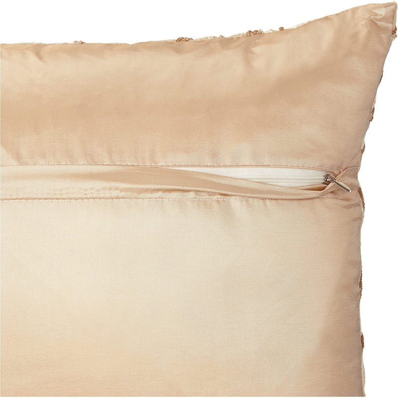 Rosetta Wheat Spikelets Pattern Embroidered Throw Pillow, Gold