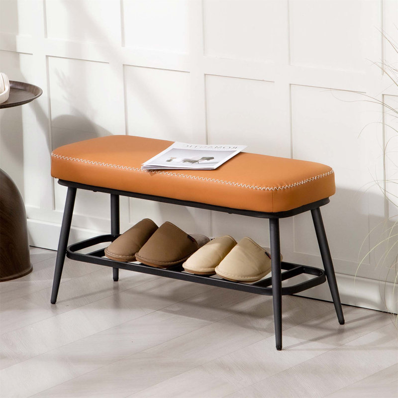 4 Pair Shoe Storage Bench, Brown
