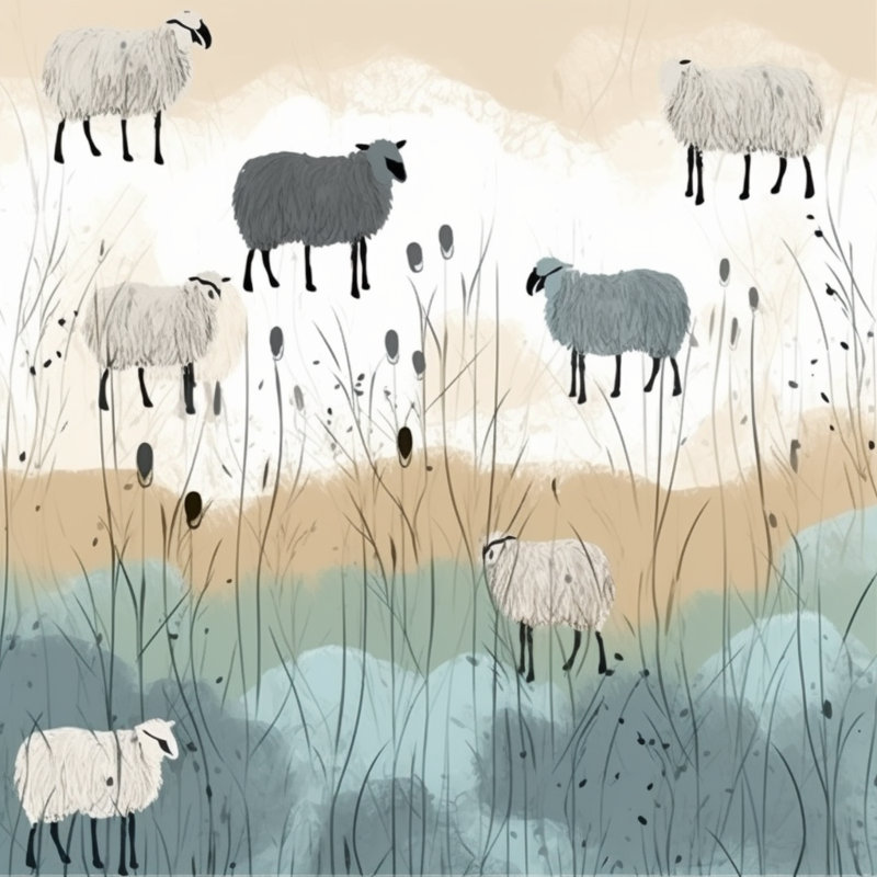 Farm Sheep Comforter, Twin Comforter
