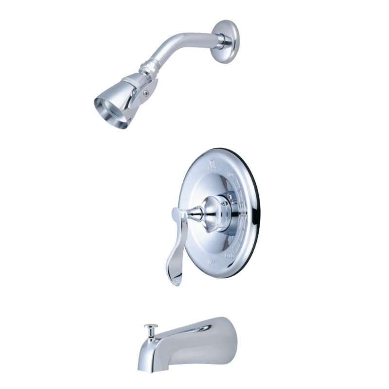 Robinet de baignoire et douche à pression équilibrée à poignée simple Kingston Brass Century