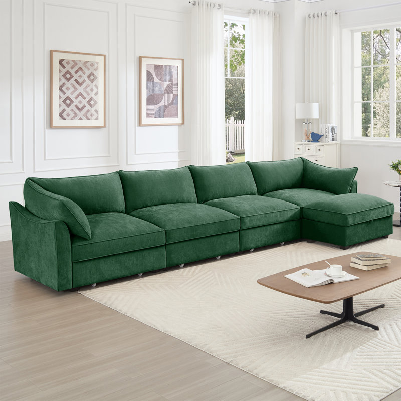 Canapé en chenille moderne en forme de L pour une vie luxueuse
