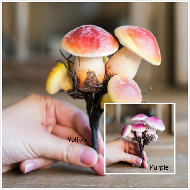 Station de travail artificielle champignon rustique, Jaune