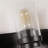 2-Light 10.4"H Black Accents Wall Sconce With Seeded Glass Shade