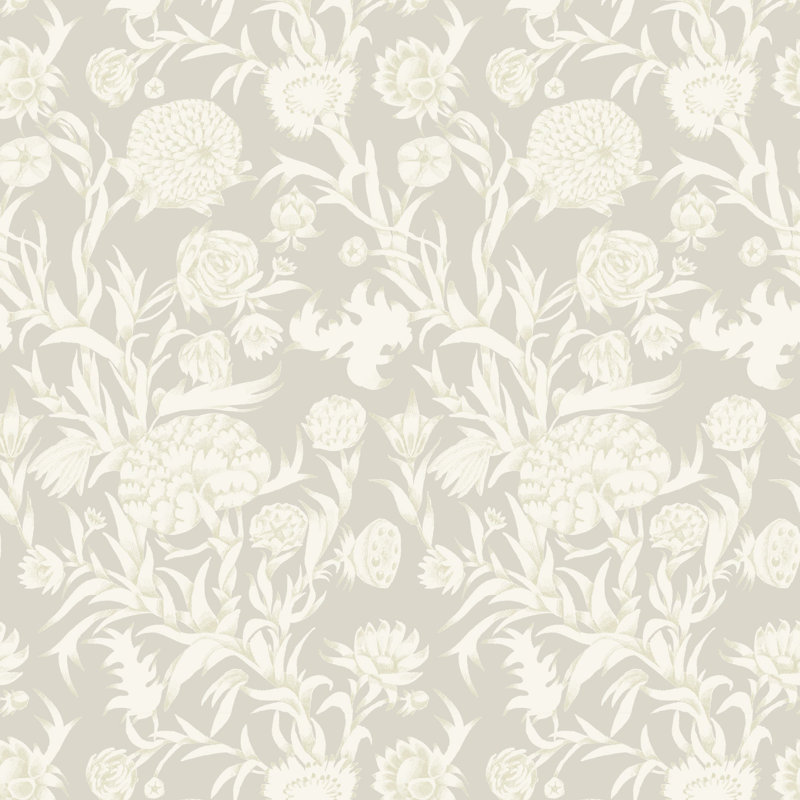 Blooming Thicket - Wallpaper, Linen, Faux Grasscloth