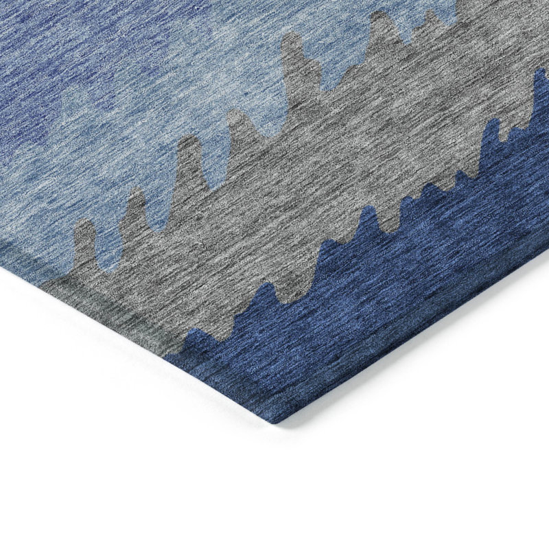 Neysa Washable Striped Indoor / Outdoor Rug, Rectangle 2'6" x 3'10"