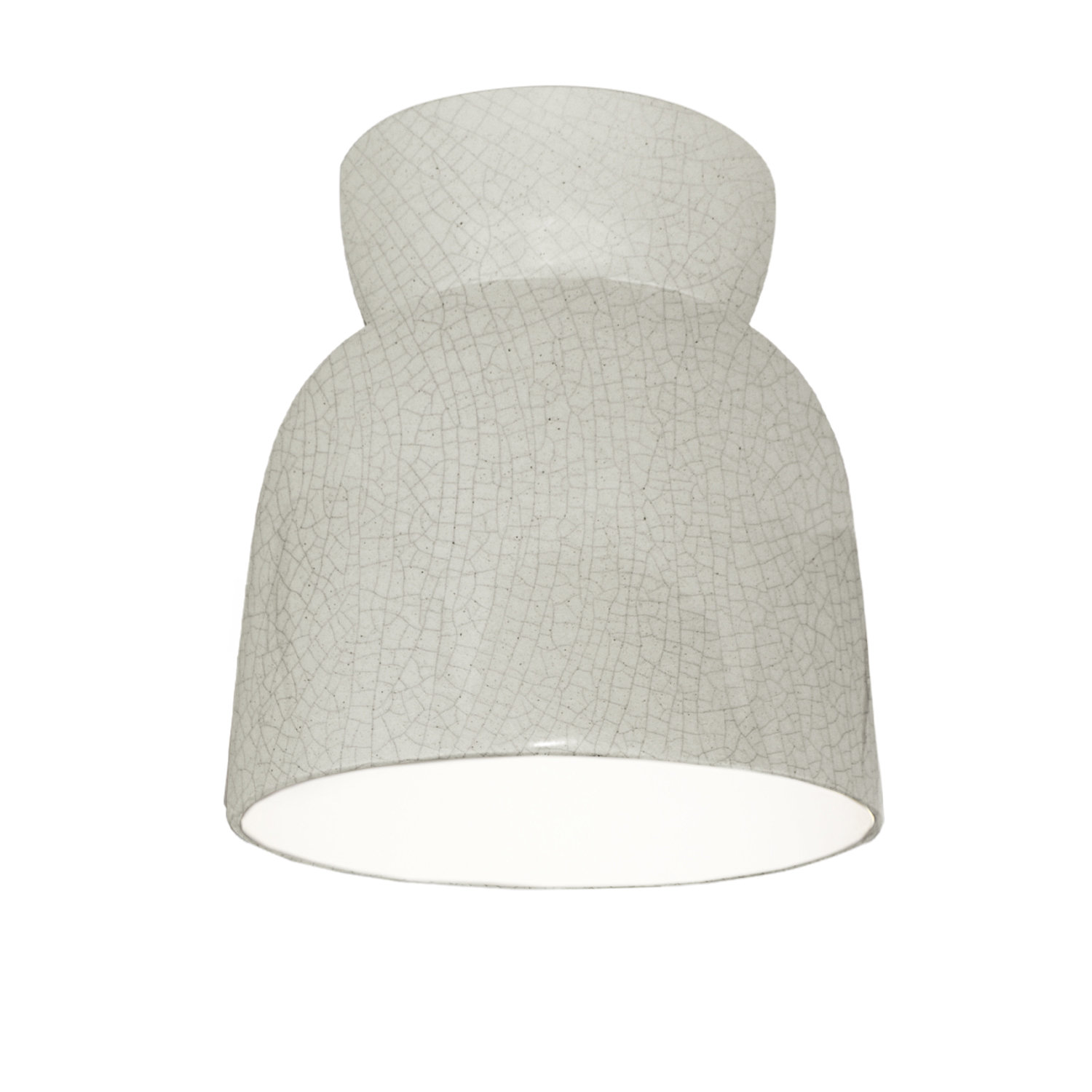 Logan 8" Single Light Flush Mount, White Crackle, LED (Integrated)
