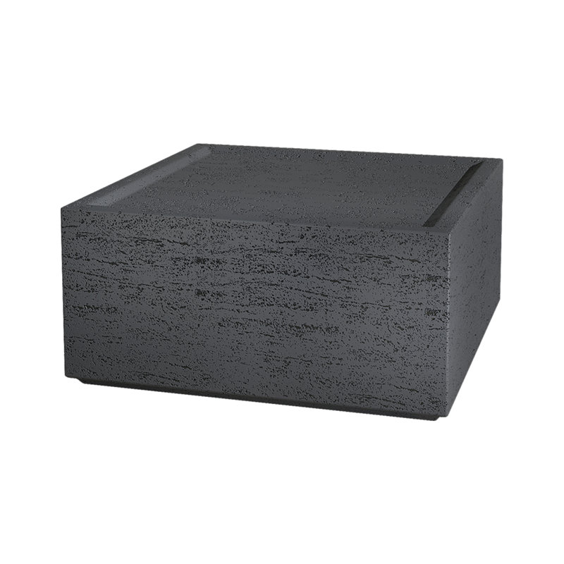 Table basse 28 po d'intérieur / carré moderne en béton, pour salon, gris foncé, Gris foncé