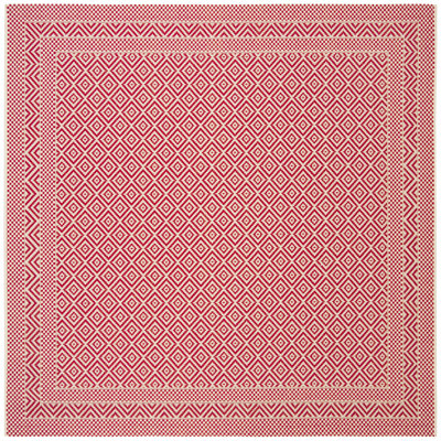 Tapis intérieur / extérieur beige / rouge à motif géométrique Arneshia