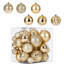 Shatterproof Plastic Christmas Ball Ornaments For Tree, Baubles With Assorted Finishes, Lightweight Hanging Holiday Decor For Xmas Tree Styling, Gold