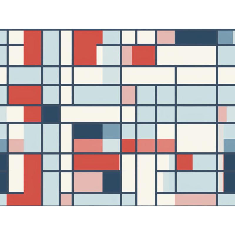 Opanak Mondrian Geometric Fleece Blanket, Twin