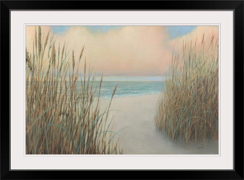 Byerly «Beach Trail I» par James Wiens - reproduction d'art, H 28 po x l 38 po x P 1 po, Cadre noir