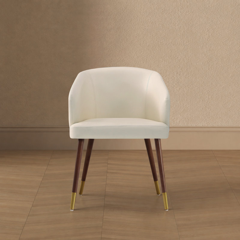 Chaise d'appoint de salle à manger Reeva, Noyer / crème