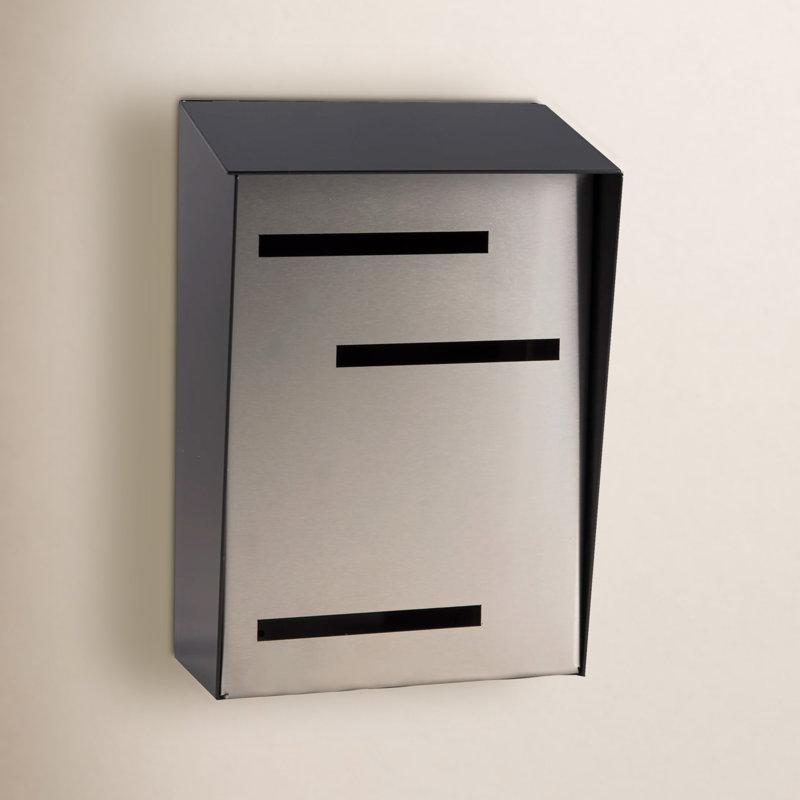 Boîte aux lettres murale, Inoxydable, Noir