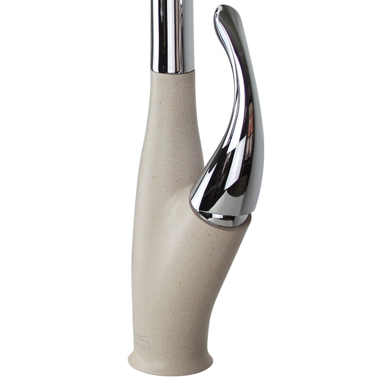 Transolid Layla Pull Out Kitchen Faucet, Polished Chrome/Cafe Latte