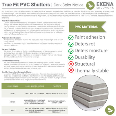 True Fit PVC Two Equal Louver Shutters