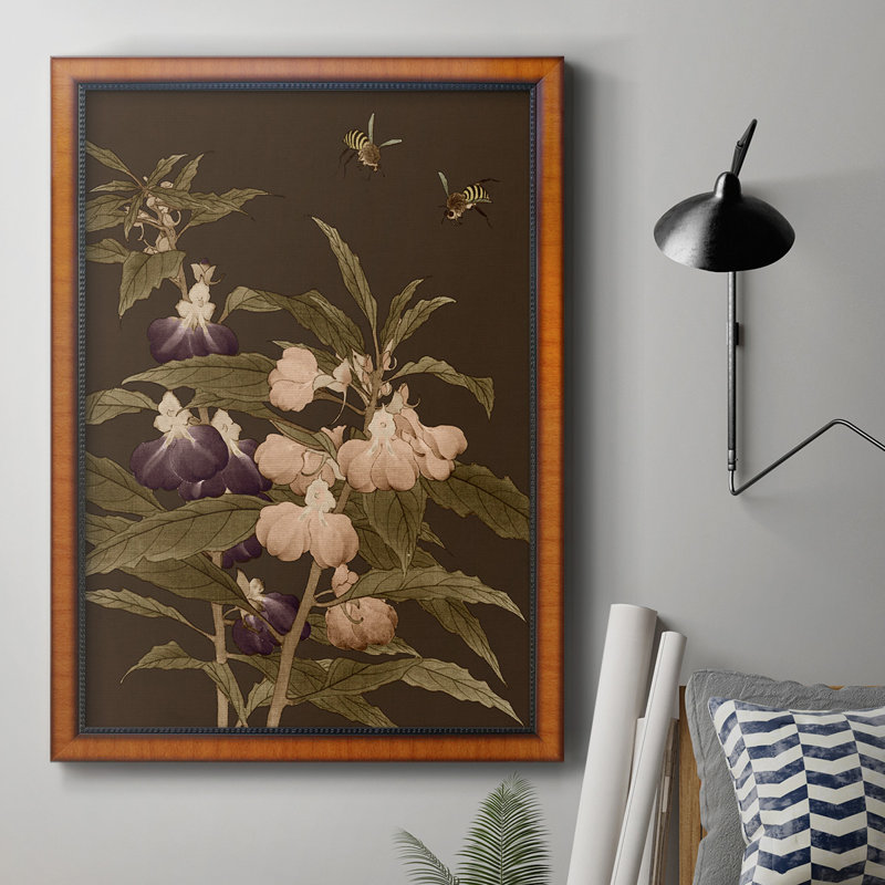 Toile asiatique de qualité supérieure Asian Brocade IV - prête à être accrochée, H 27 po x l 18 po x P 2,5 po