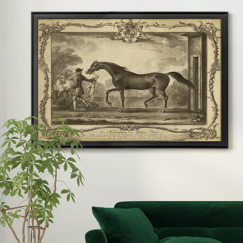 Distinguished Horses IV - reproduction d'art sur toile encadrée, H 30,5 po x l 42,5 po x P 1,5 po, Noir