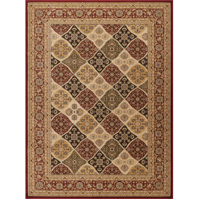 Panel Patterned Area Rug With Durable Polypropylene, Elegant Motifs, And Stain Resistance For High Traffic Areas
