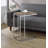 Benkley Contemporary Rectangular 24"H End Table in Weathered Oak and Chrome