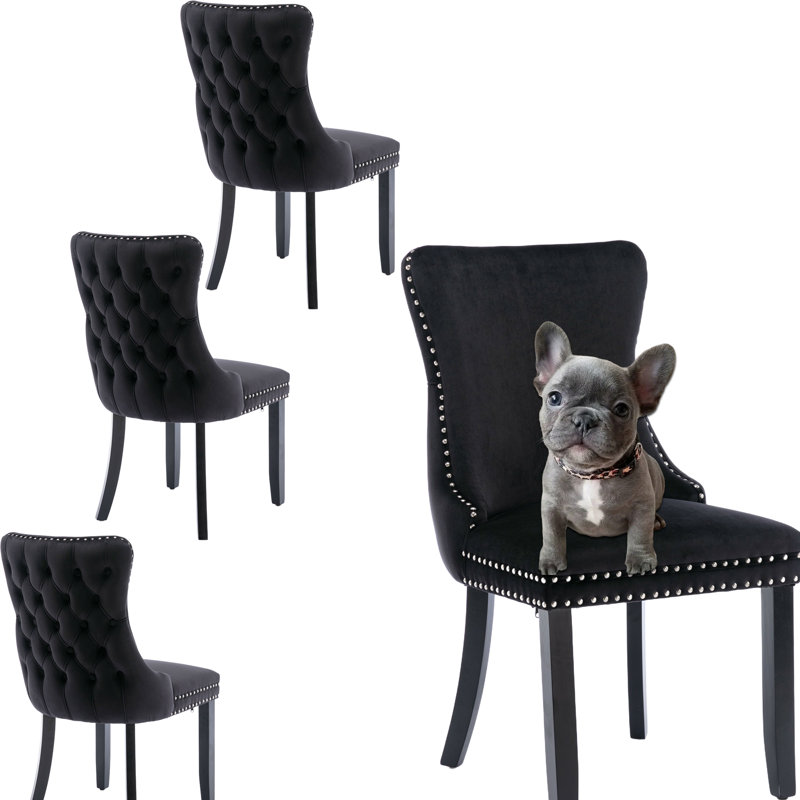 Upholstered Dining Chair, Black