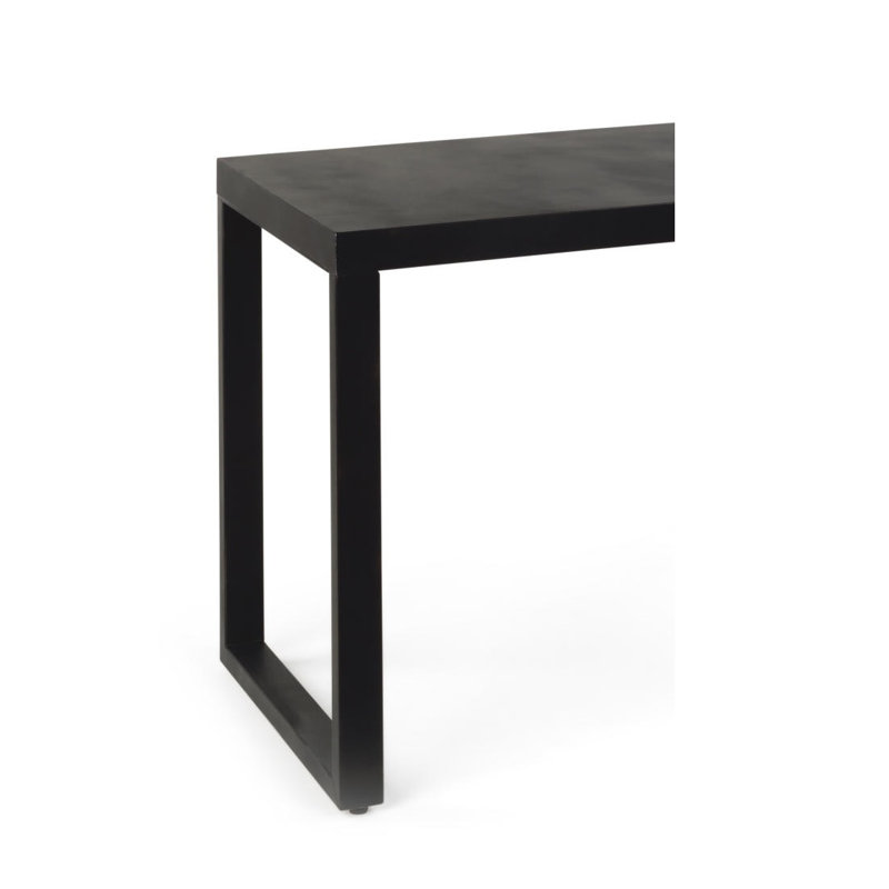 Modern Black Metal Table, 27" H x 39" W x 20" D
