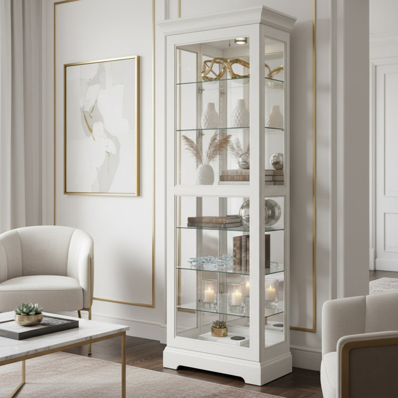 Vitrine lumineuse Shayna, Brun