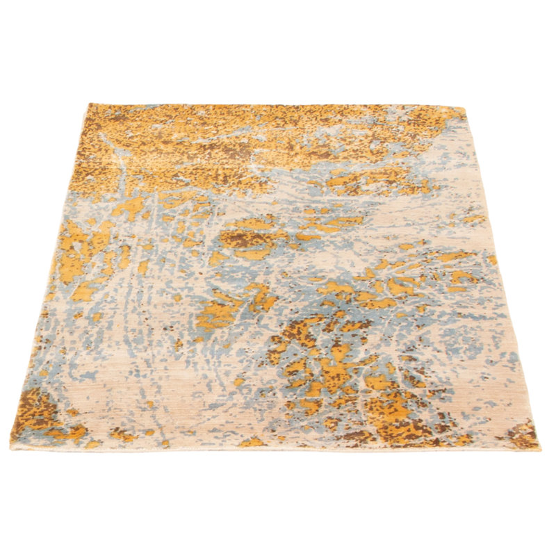 Tapis orange / gris / ivoire tissé à la main Soumare