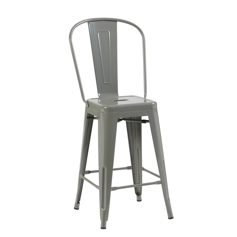 Counter Stool with Metal Frame, Grey