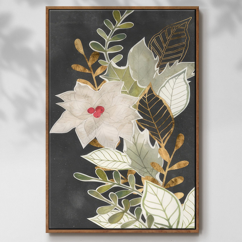 Gilded Christmas Collection B, reproduction d'art sur toile, H 25 po x l 17 po x P 1,5 po, Noyer