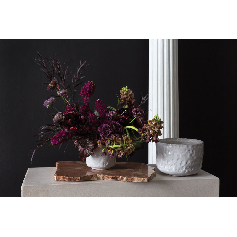 Handmade Ceramic Pot Planter, 5.5" H x 8" W x 8" D