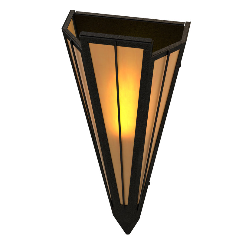 Brum 1 - Light Flush Mounted Sconce, Textured Black
