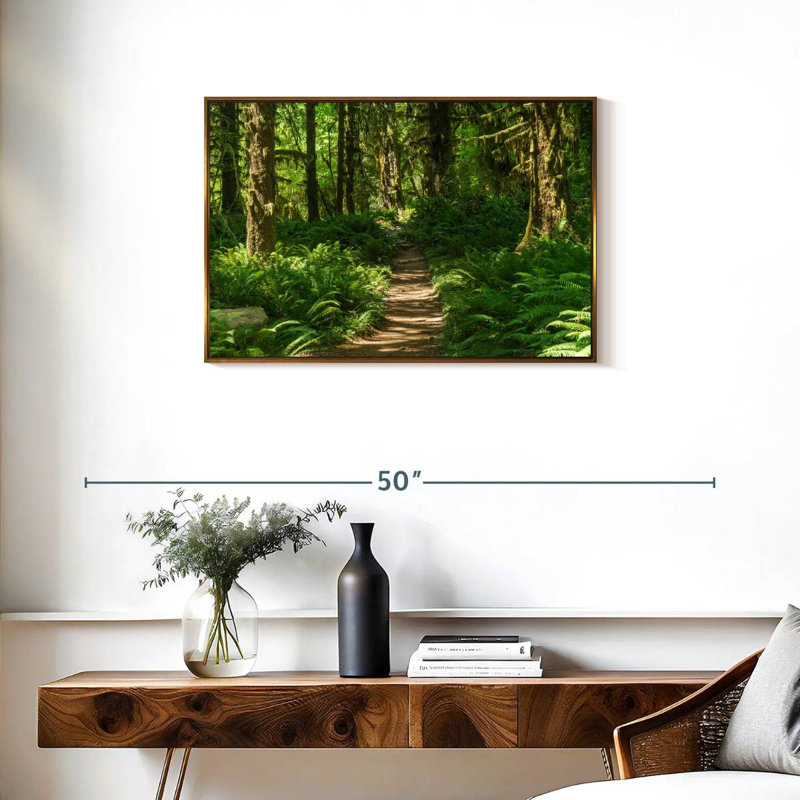 Hoh Rainforest Path, Cadre flottant doré, 31 po x 21 po