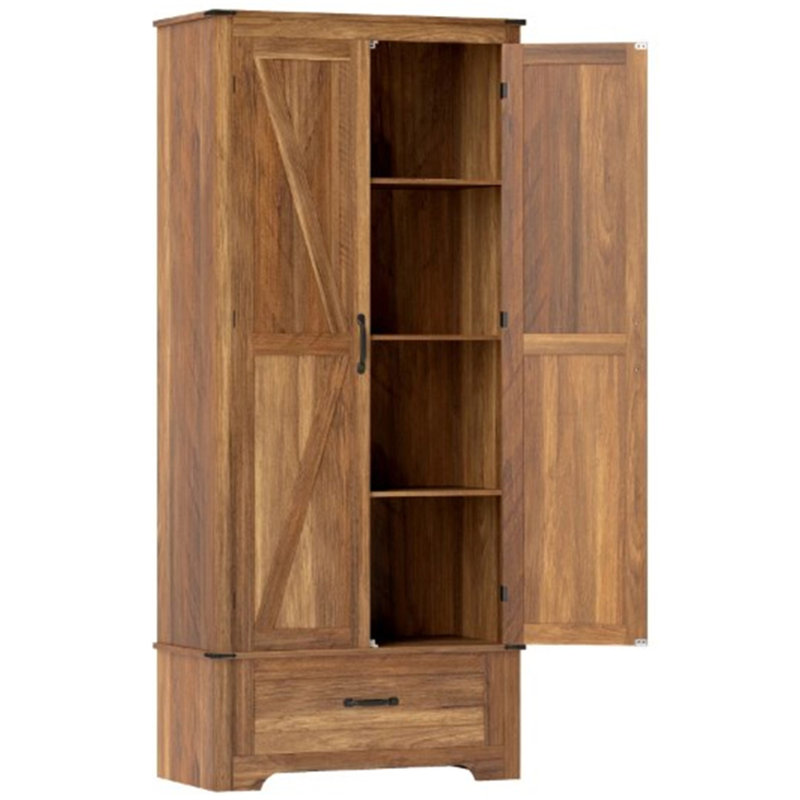 Armoire de cuisine, armoire avec tablettes réglables