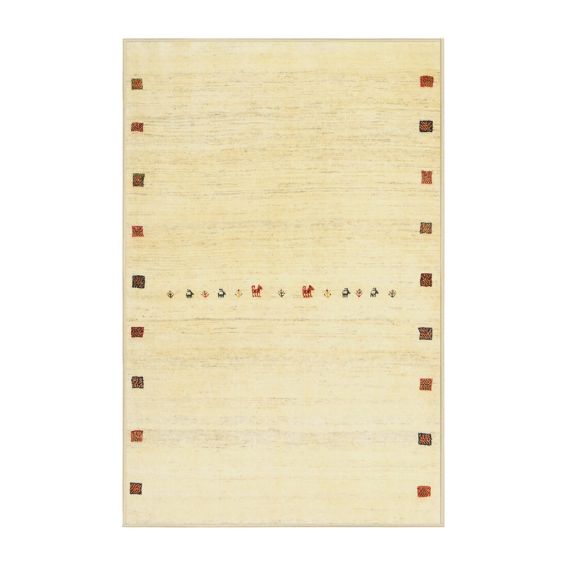 Tapis abstrait beige, Rectangle 5 pi x 7 pi