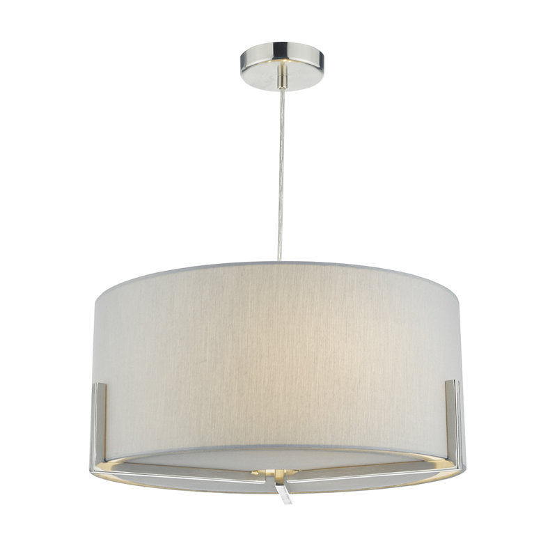 Dayanara 3 - Light Drum Pendant, Grey/Chrome